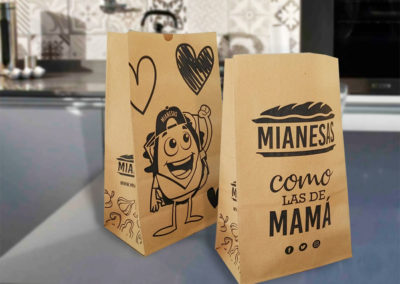 bolsas delivery papel con fuelle sin manija